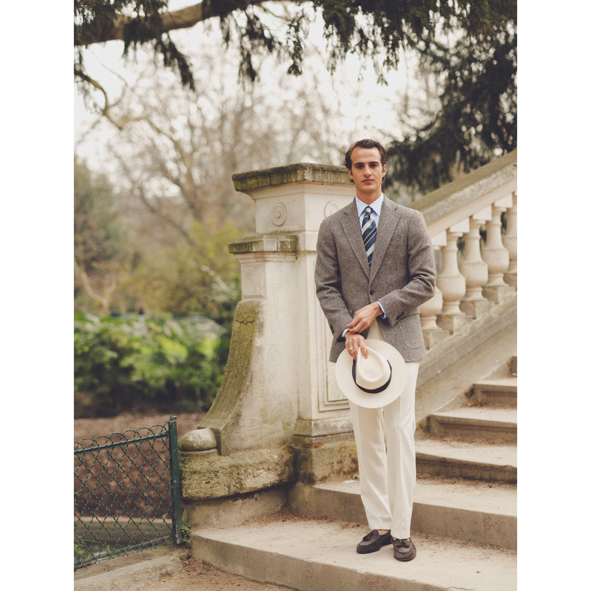 Blazer à chevrons en Tweed Magee