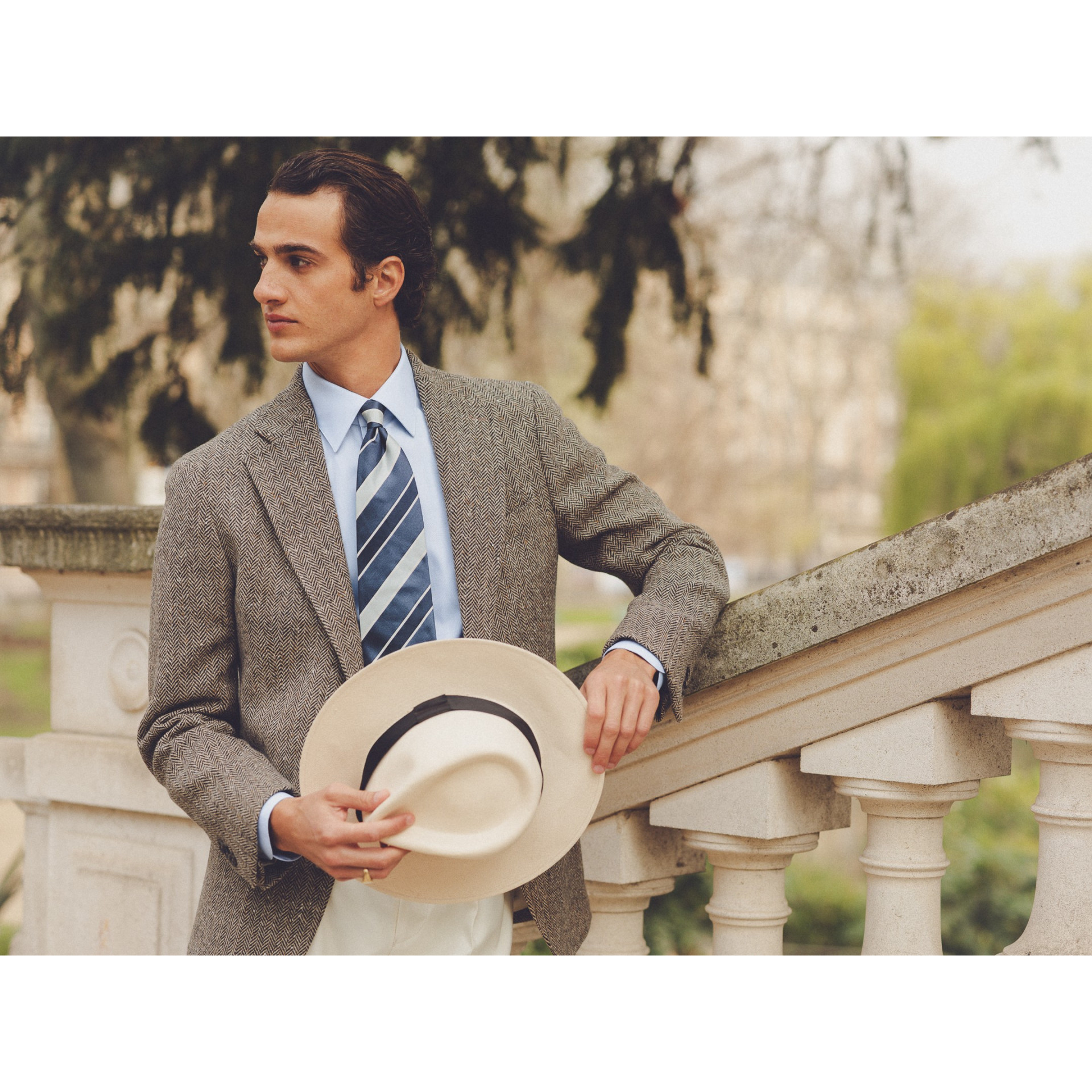 Blazer à chevrons en Tweed Magee