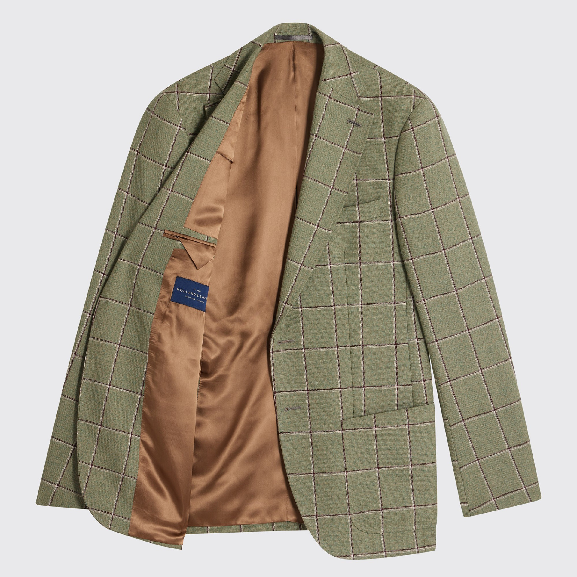 Costume vert à carreaux Marron