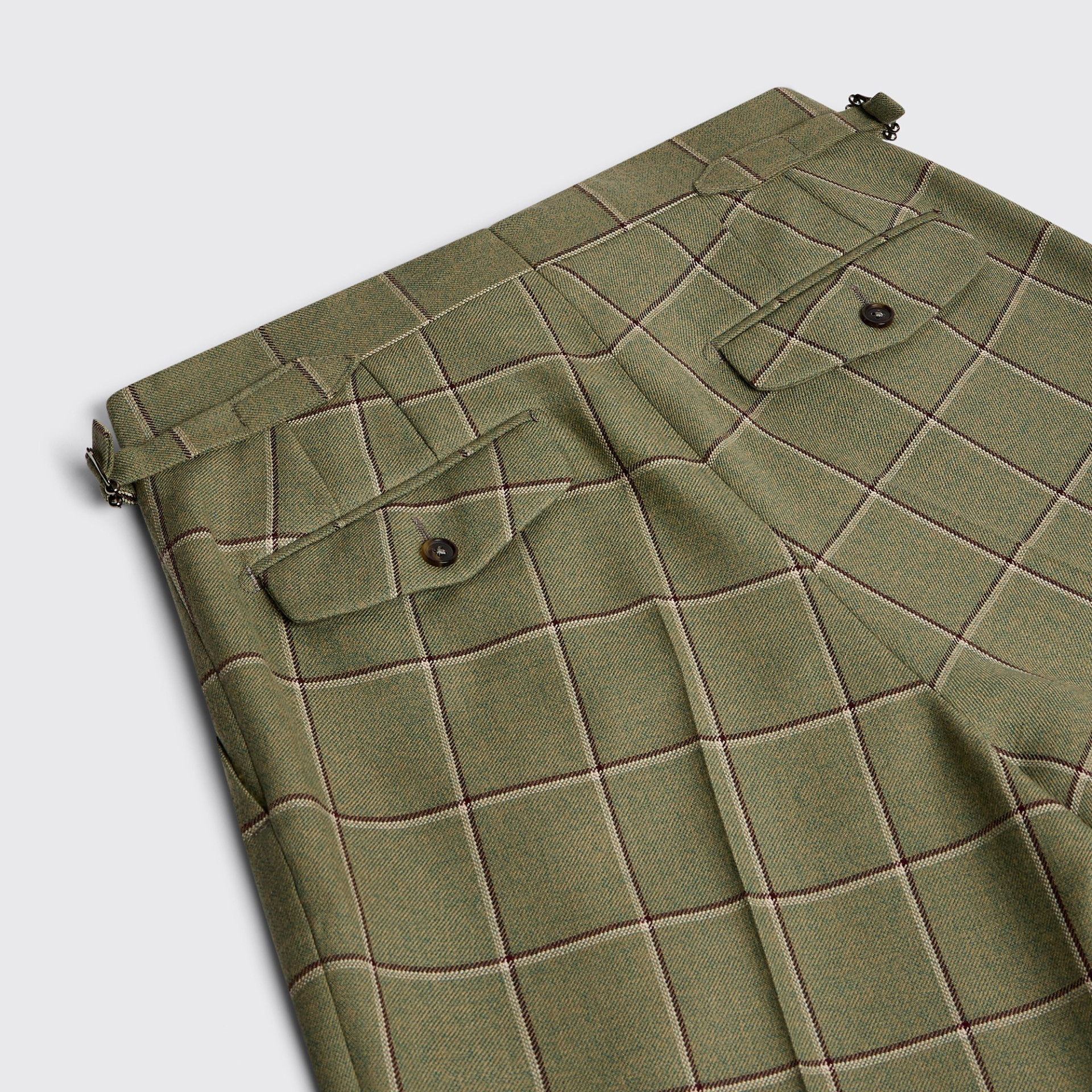 Costume vert à carreaux Marron