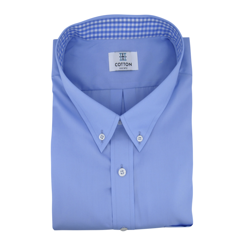 Chemise homme Popeline Uni Bleu