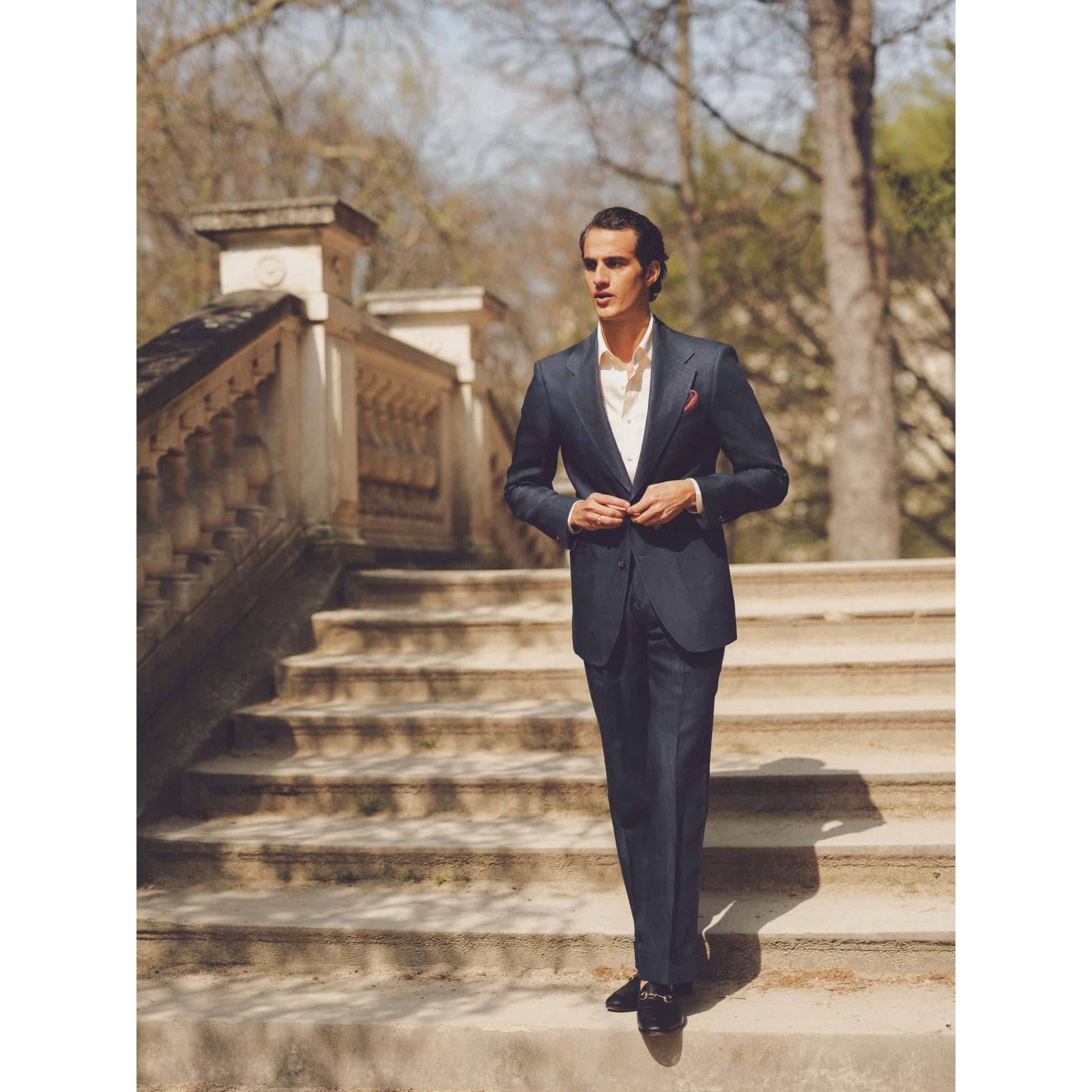 Costume bleu en lin Irlandais