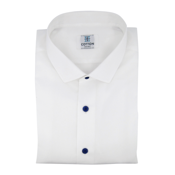 Chemise homme Popeline Uni Blanc