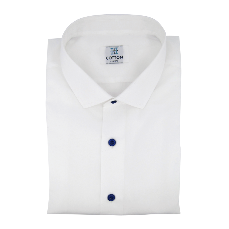 Chemise homme Popeline Uni Blanc