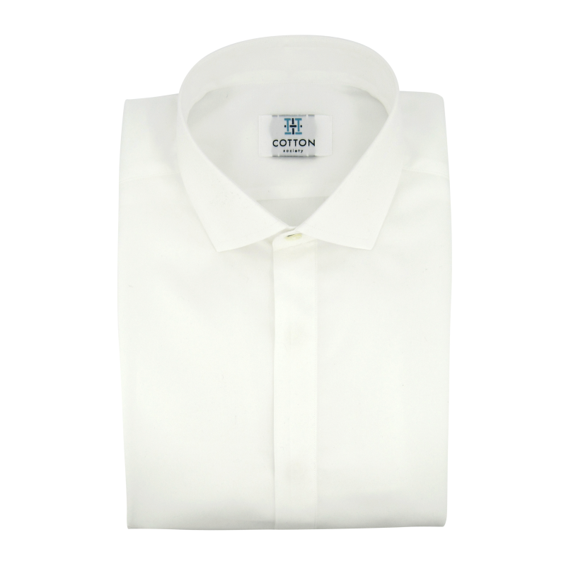 Chemise homme Popeline Uni Blanc