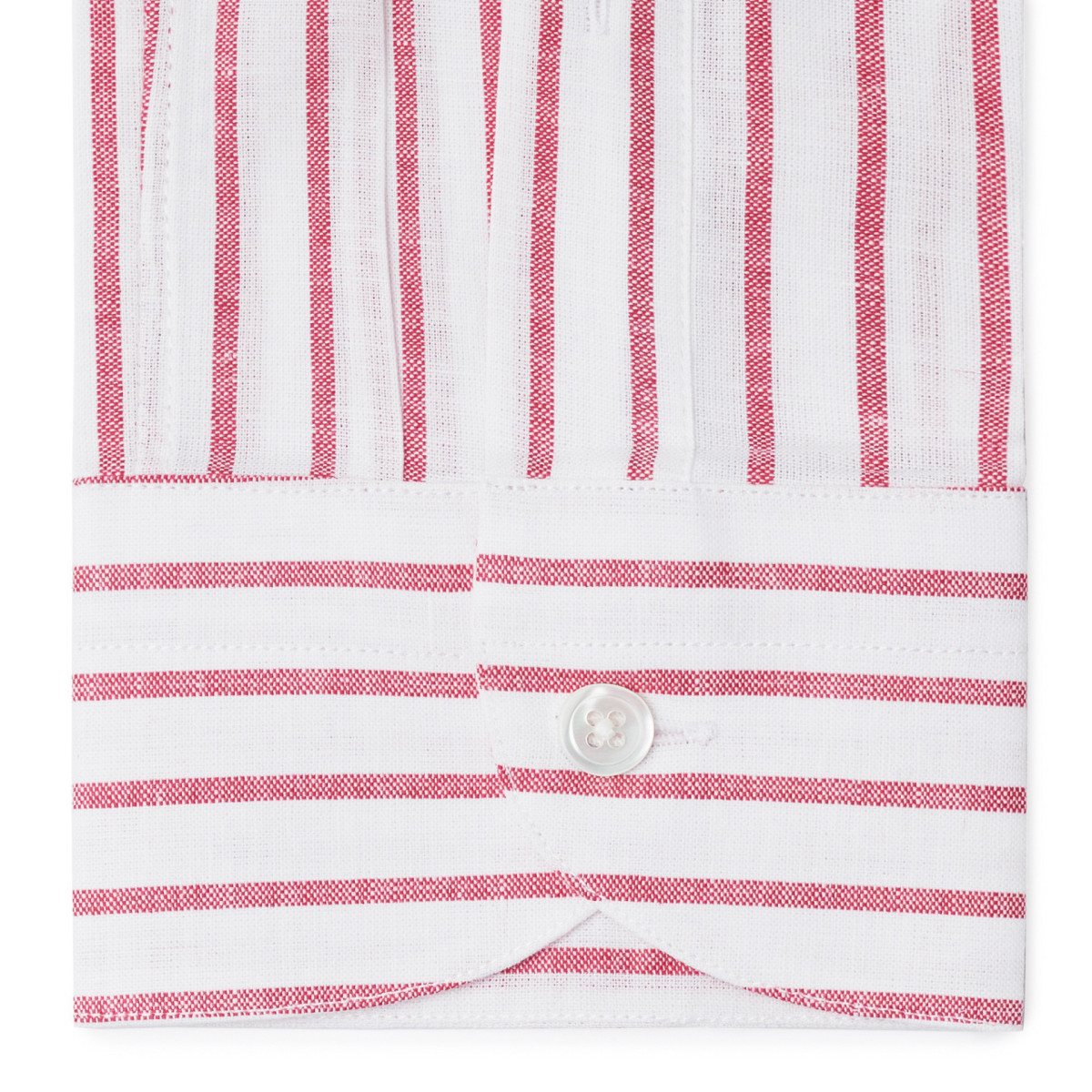 Chemise homme Lin Coton Rayé Rouge