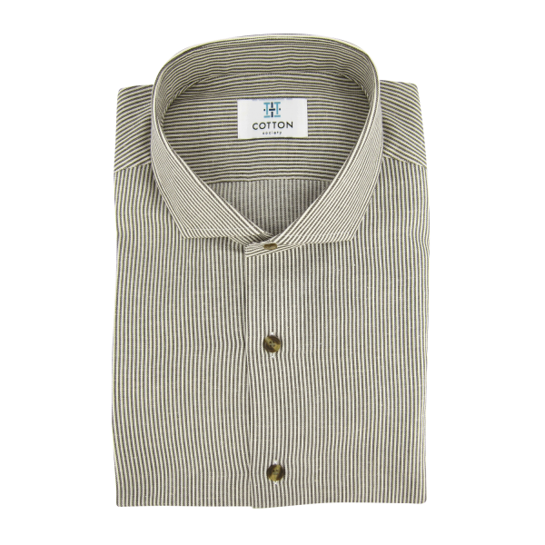 Chemise homme Chambray Rayé Khaki