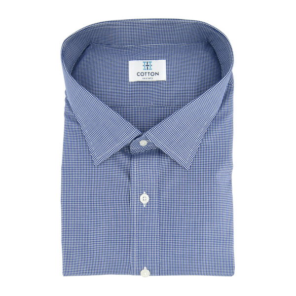 Chemise homme Popeline Carreaux Bleu