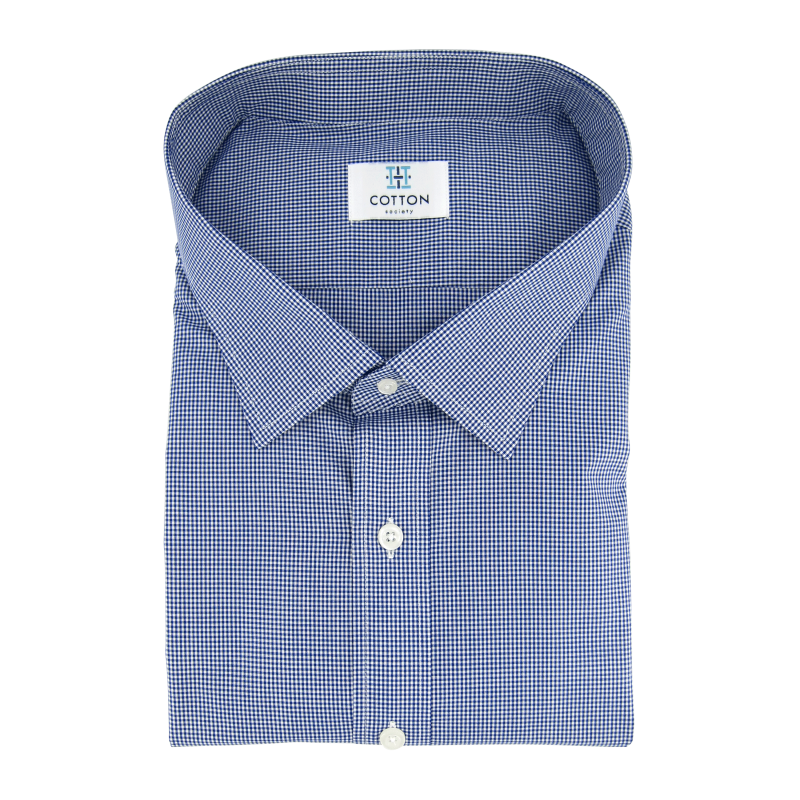 Chemise homme Popeline Carreaux Bleu