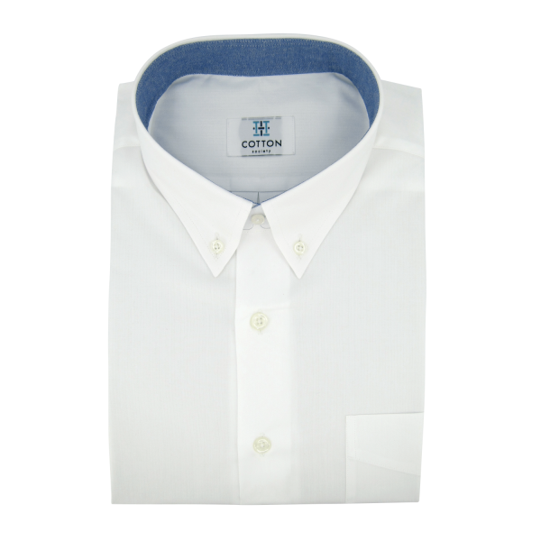 Chemise homme Popeline Uni Blanc