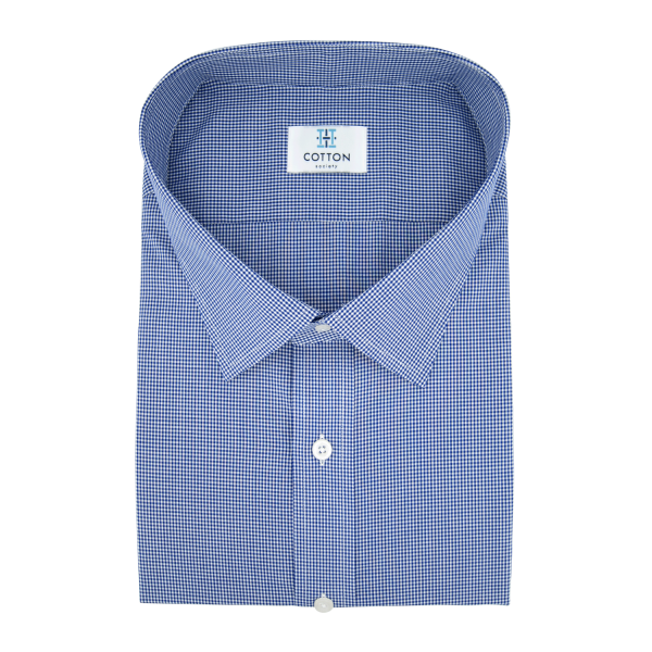 Chemise homme Popeline Carreaux Bleu