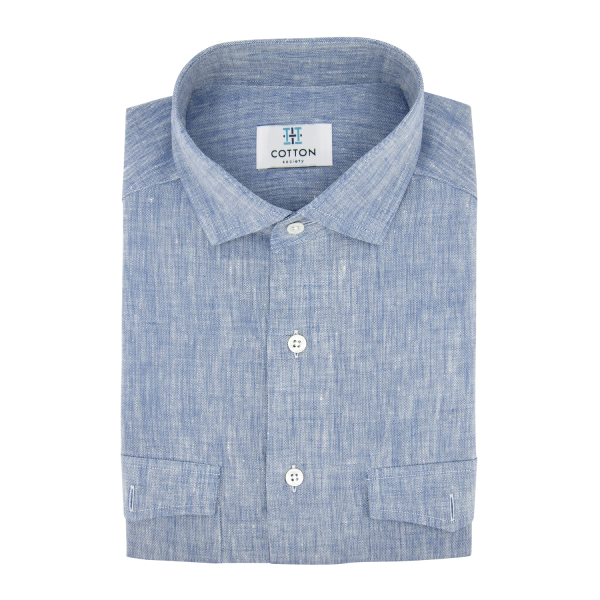 Chemise homme Chambray Uni Bleu