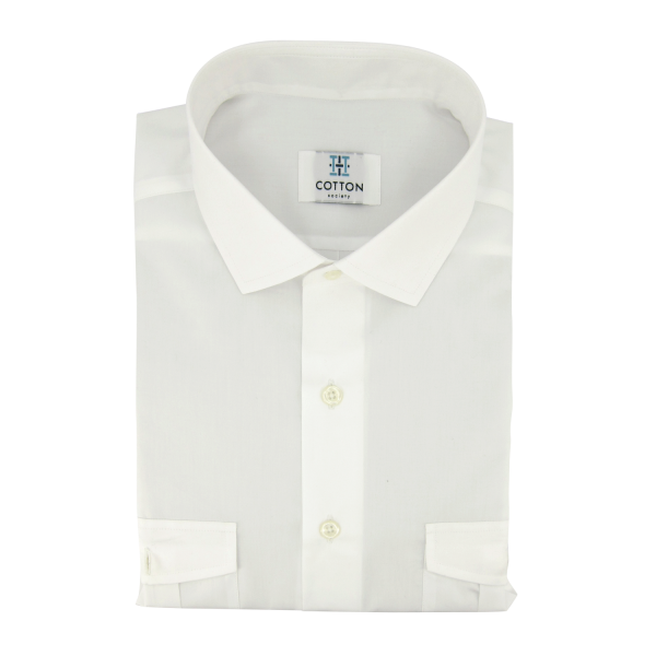 Chemise homme Popeline Uni Blanc