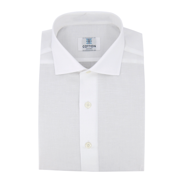 Chemise homme Lin Uni Blanc