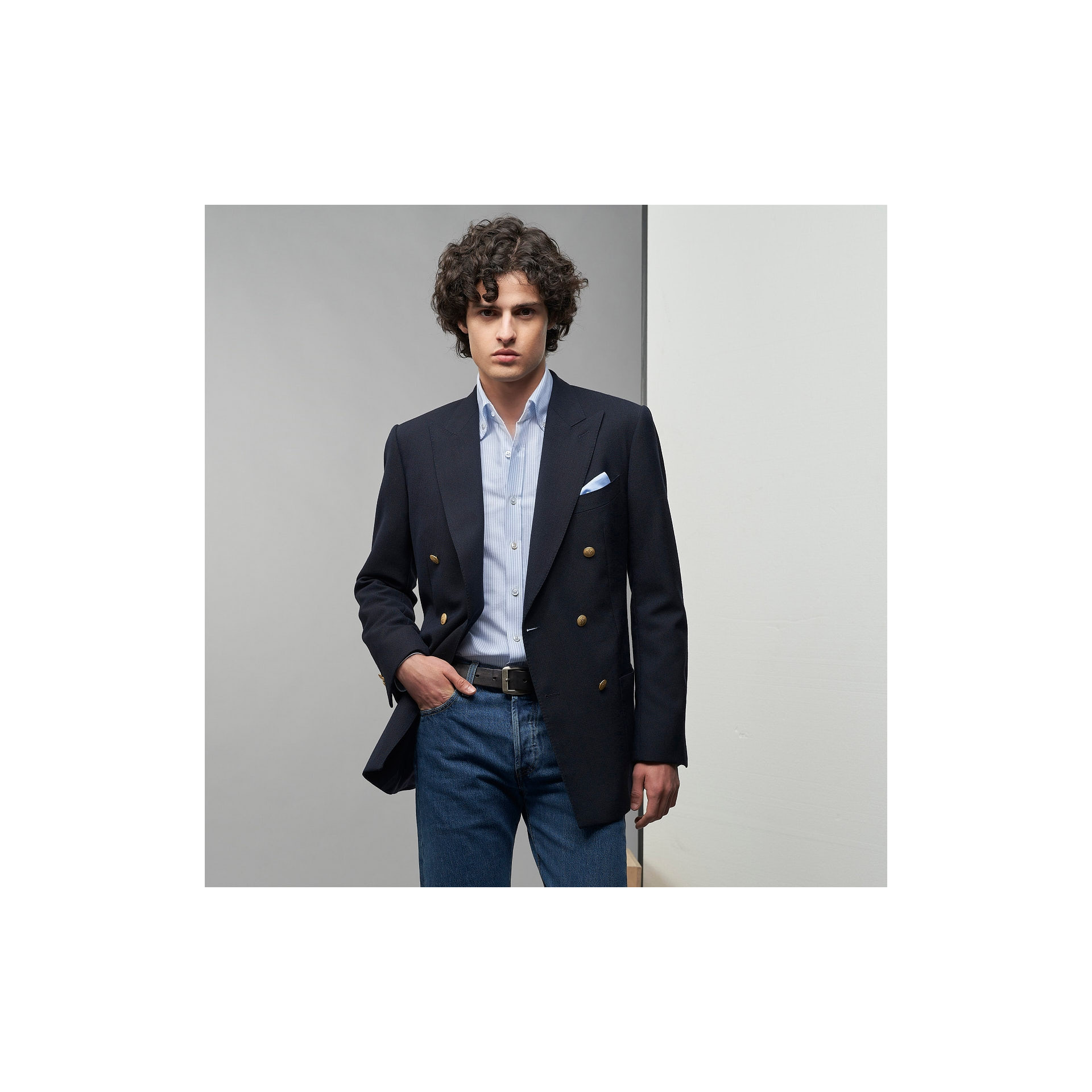 Chemise Oxford Rayé Bleu Ciel et Blanc