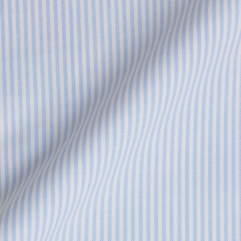 Chemise Oxford Rayé Bleu Ciel et Blanc