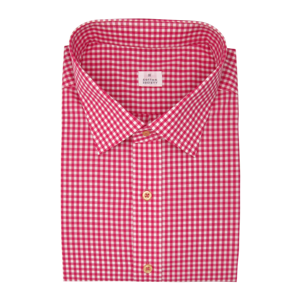 Chemise homme Popeline Carreaux Rose