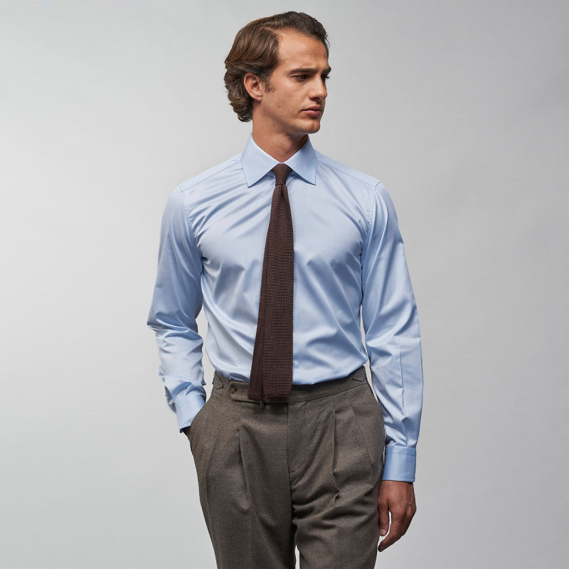 Chemise Twill Uni Bleu