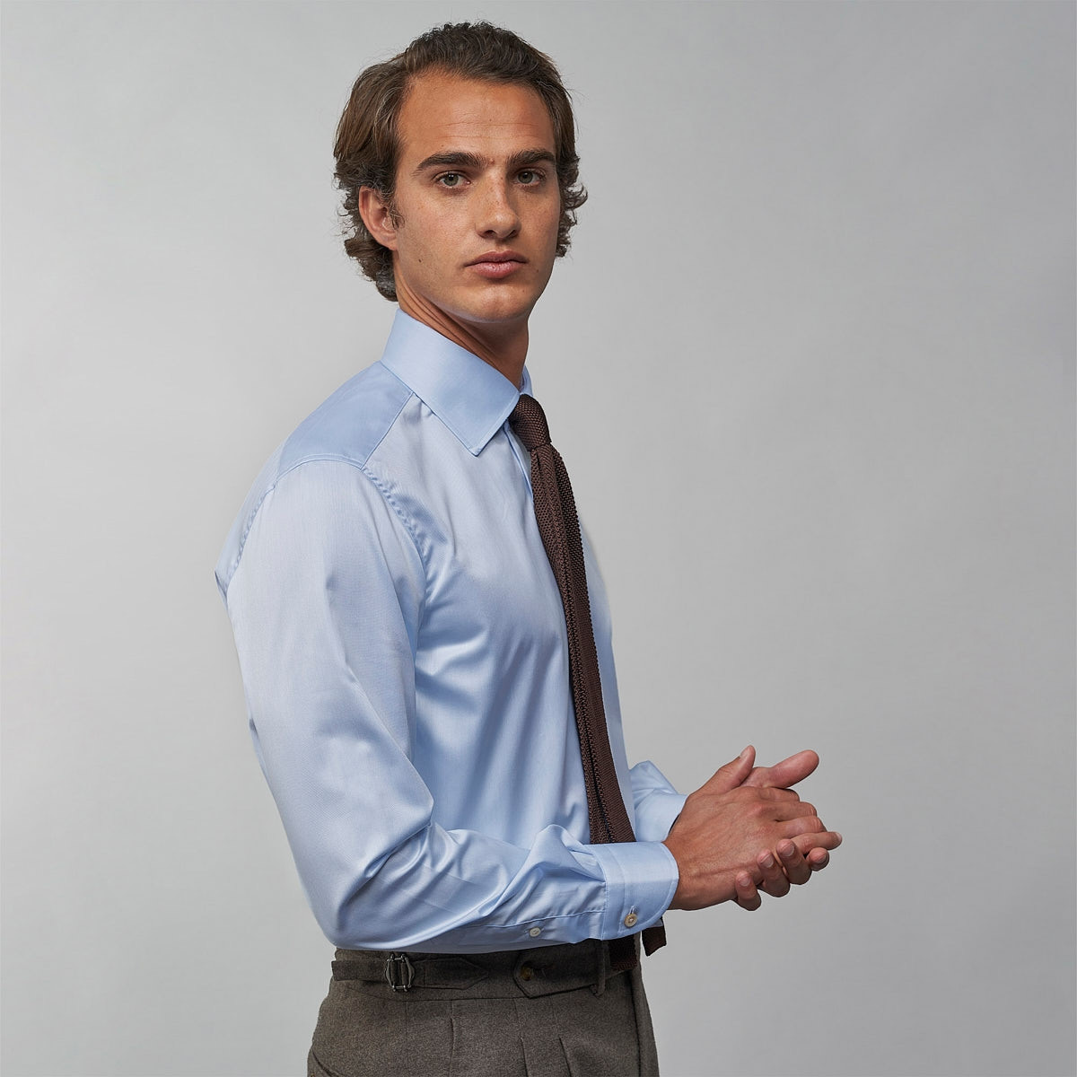 Chemise Twill Uni Bleu