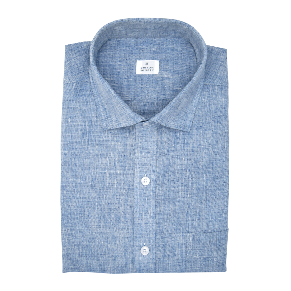 Chemise homme Chambray Uni Bleu