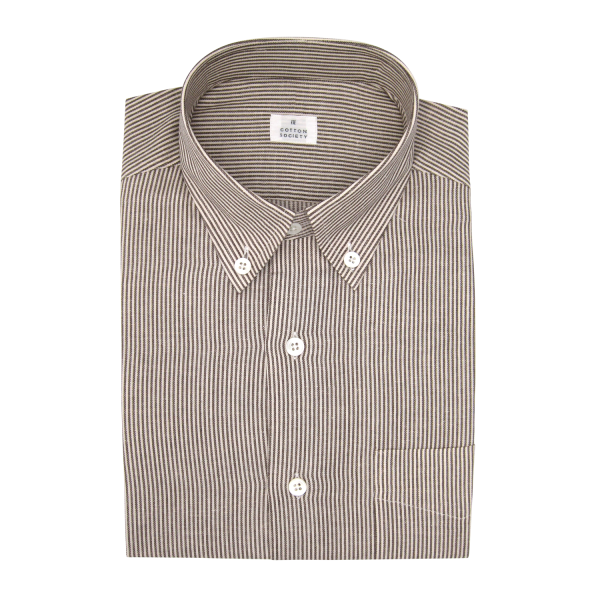 Chemise homme Chambray Rayé Khaki