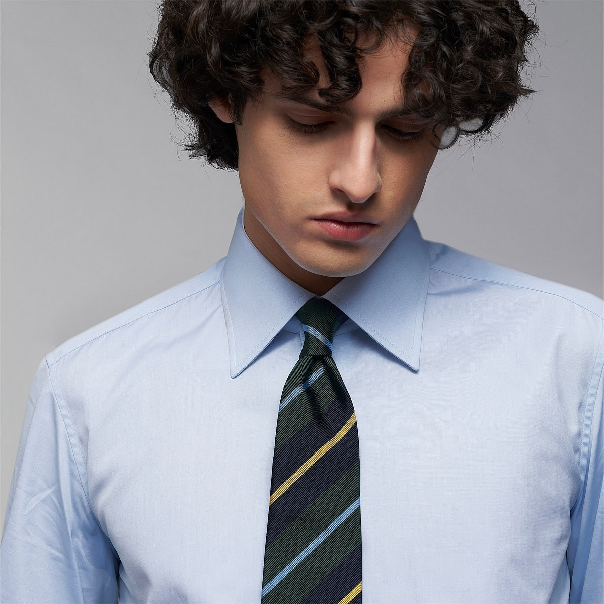 Chemise Popeline Uni Bleu
