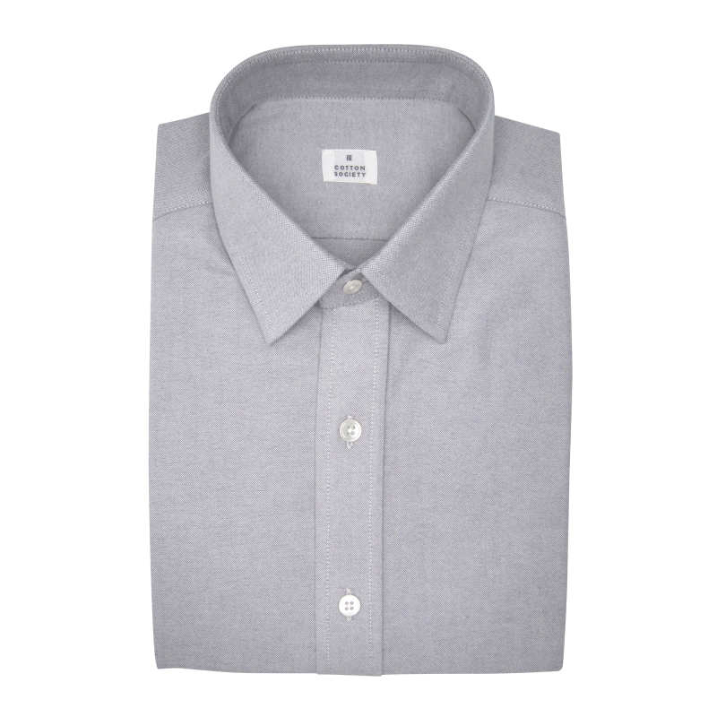 Chemise homme Oxford Uni Gris