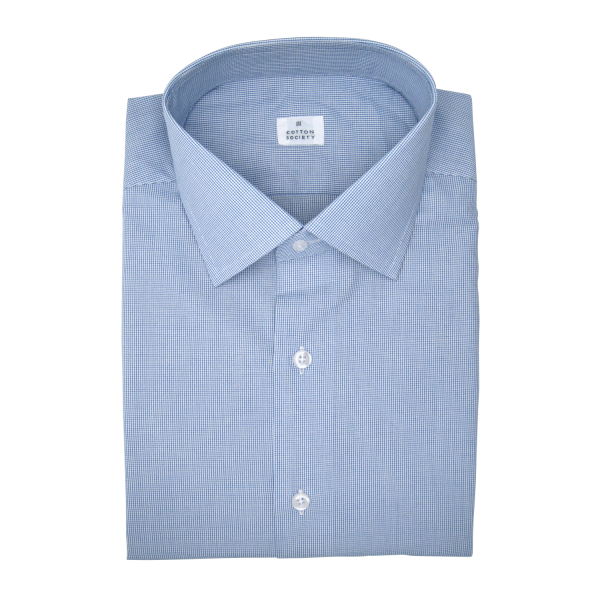 Chemise homme Popeline Carreaux Bleu