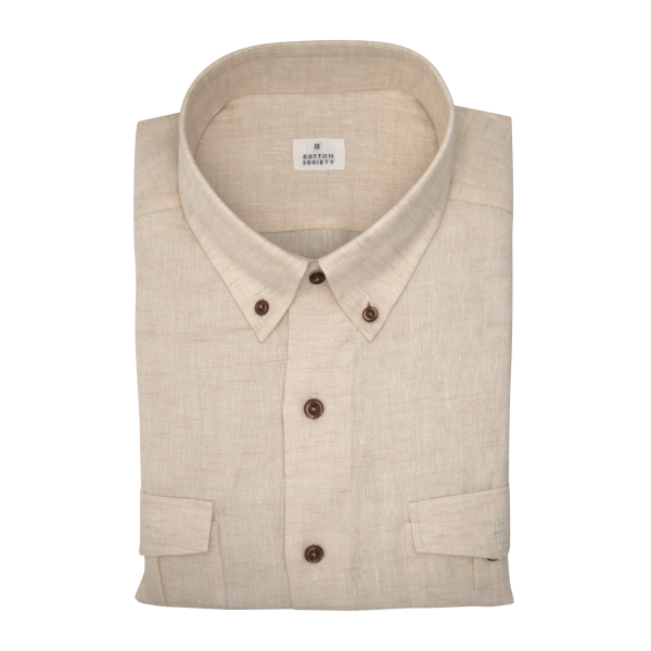 Chemise homme Chambray Uni Blanc Cassé