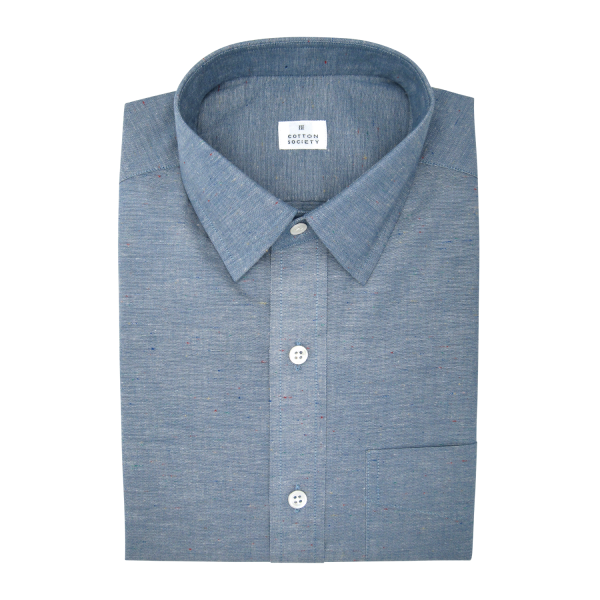 Chemise homme Chambray Uni Bleu