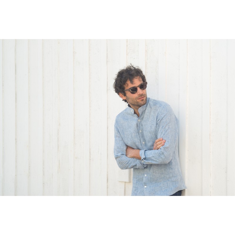 Chemise homme Chambray Uni Bleu
