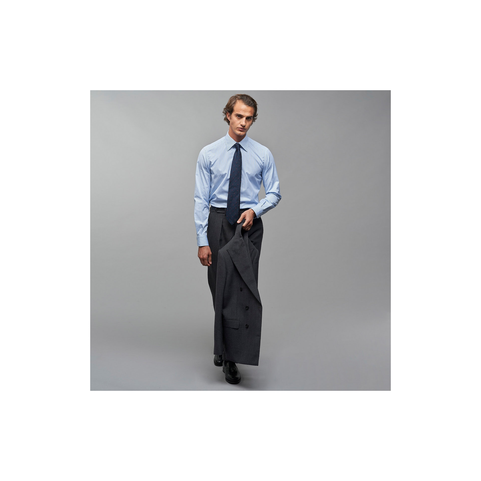 Chemise Popeline Rayée Bleue