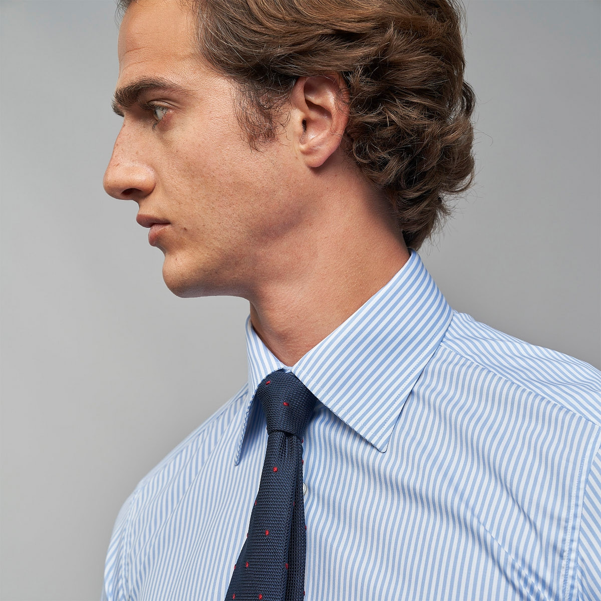 Chemise Popeline Rayée Bleue