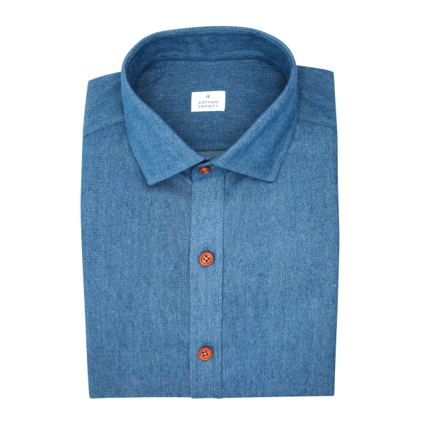 Chemise homme Sergé Uni Bleu