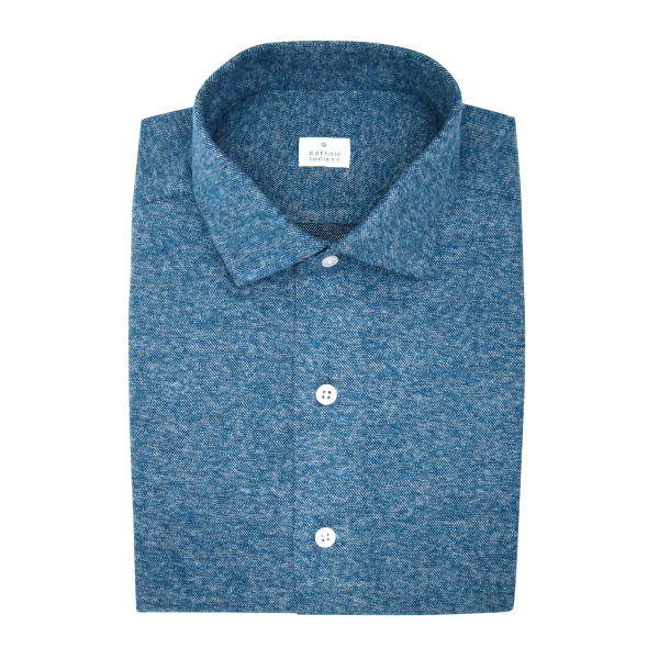 Chemise homme Flannelle Faux uni Bleu