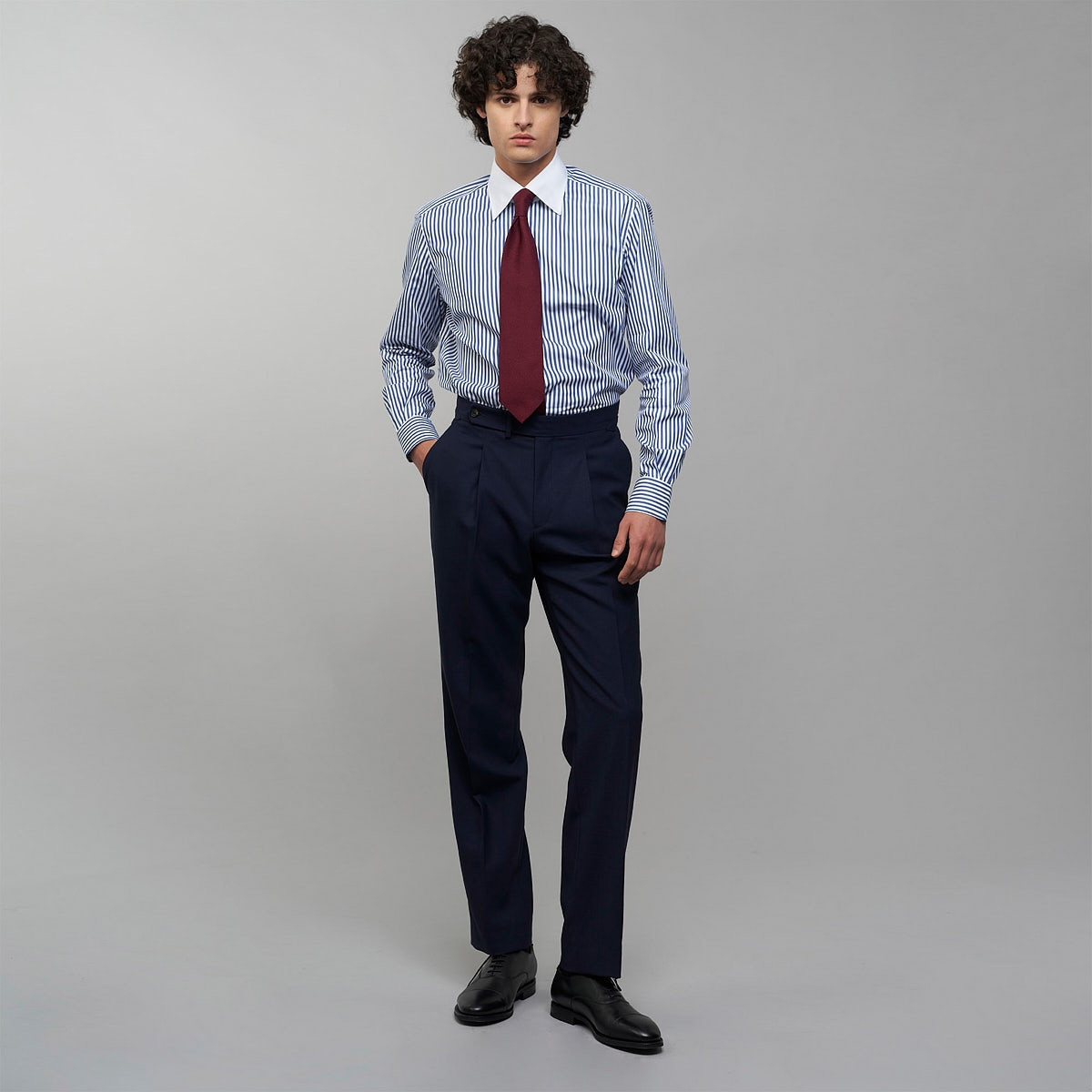 Chemise Popeline Rayée Bleue