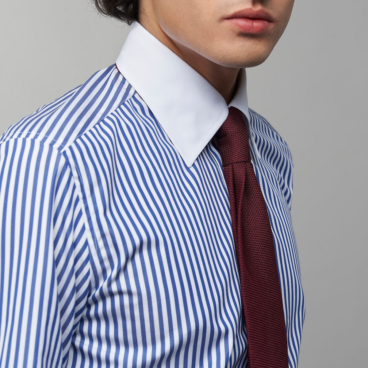 Chemise Popeline Rayée Bleue