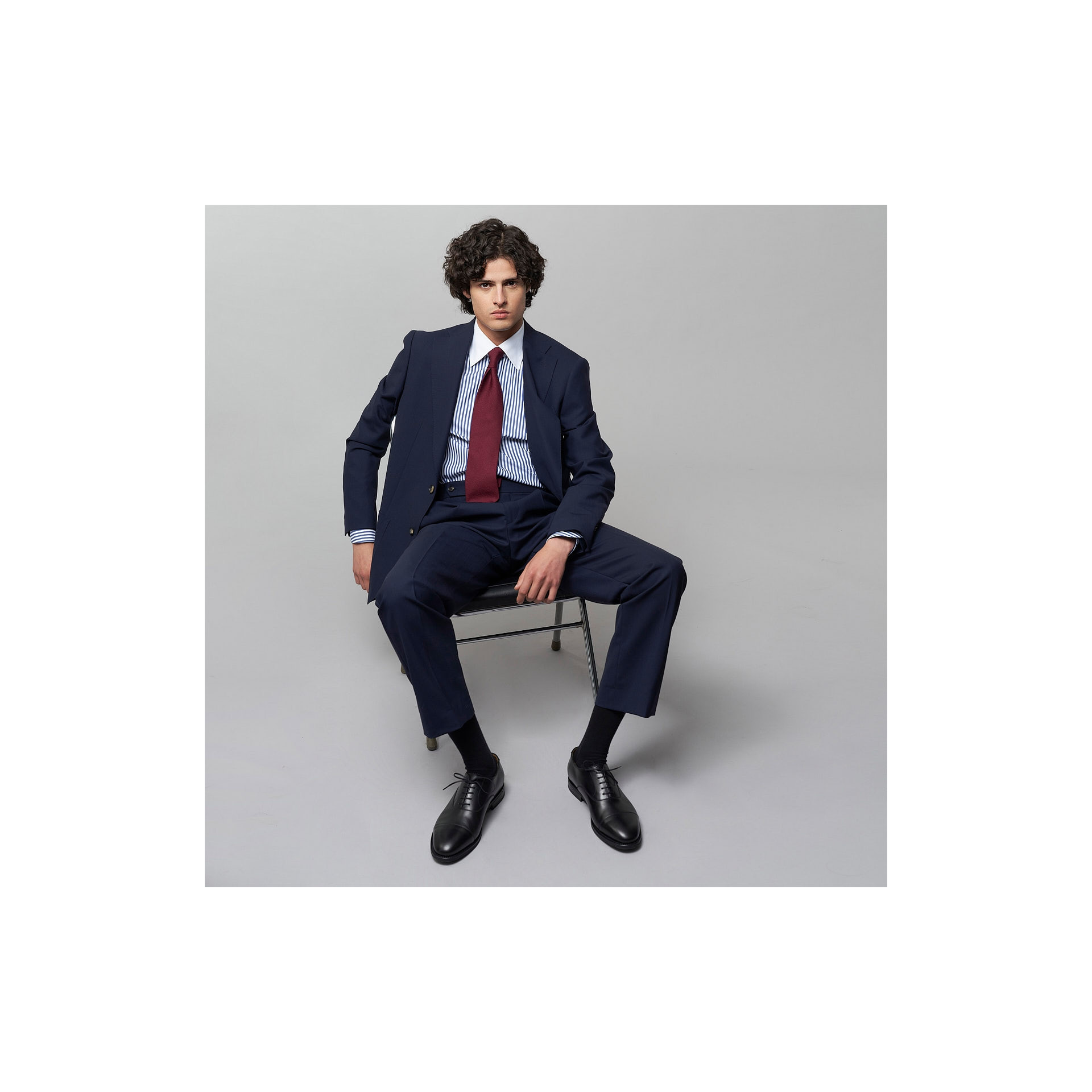 Chemise Popeline Rayée Bleue