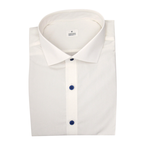 Chemise homme Popeline Uni Blanc et Cassé