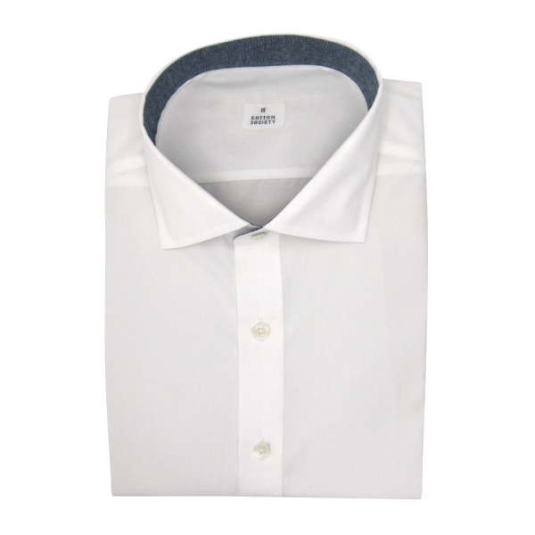 Chemise homme Popeline Uni Blanc