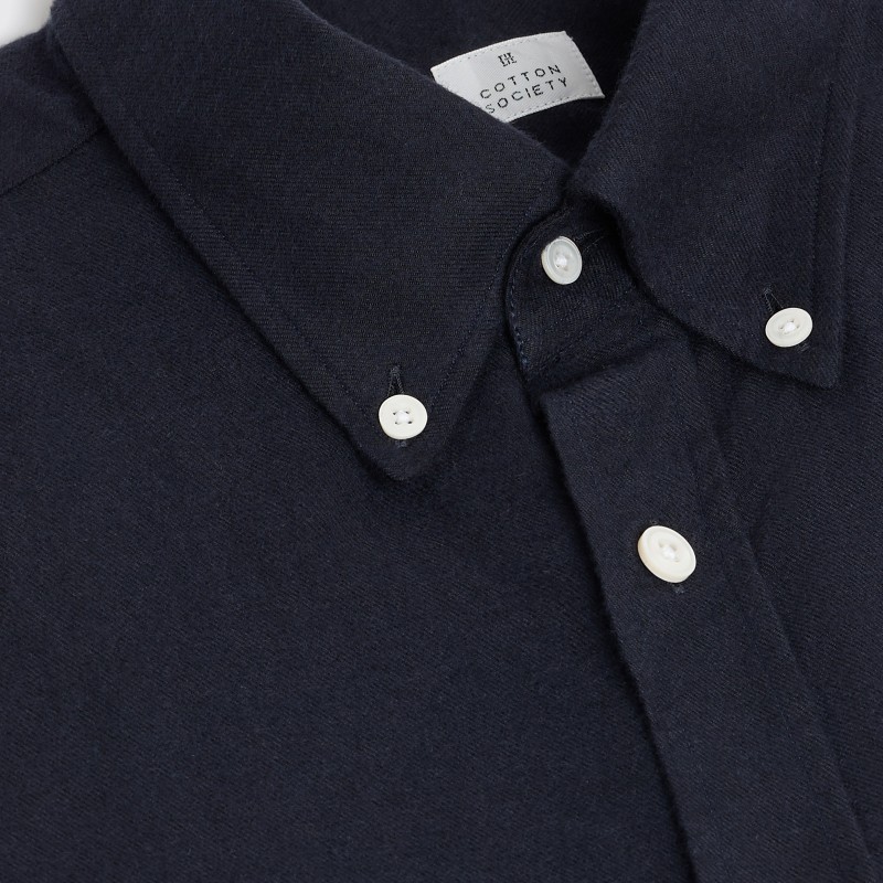 Flanelle Uni Bleu marine