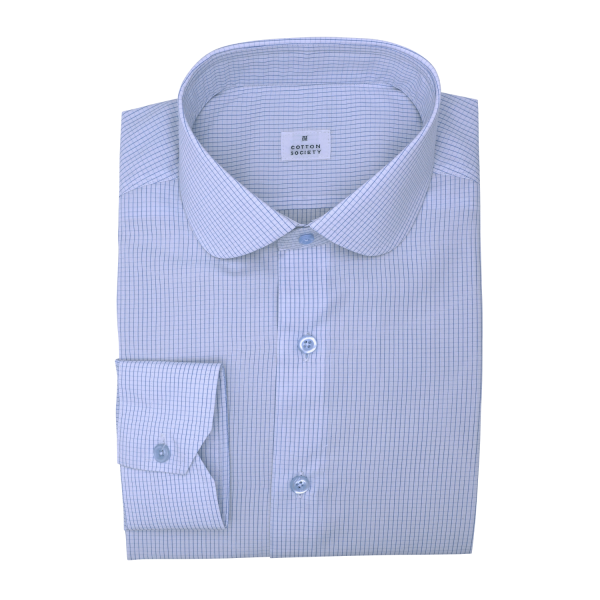 Chemise homme Popeline Carreaux Bleu
