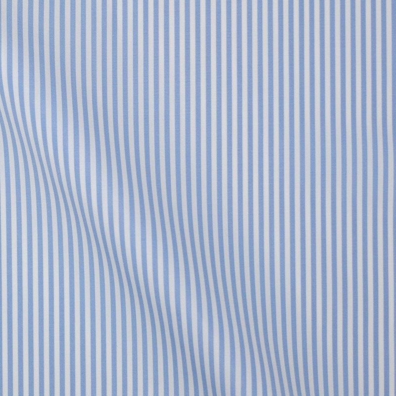 Popeline Rayé Bleu