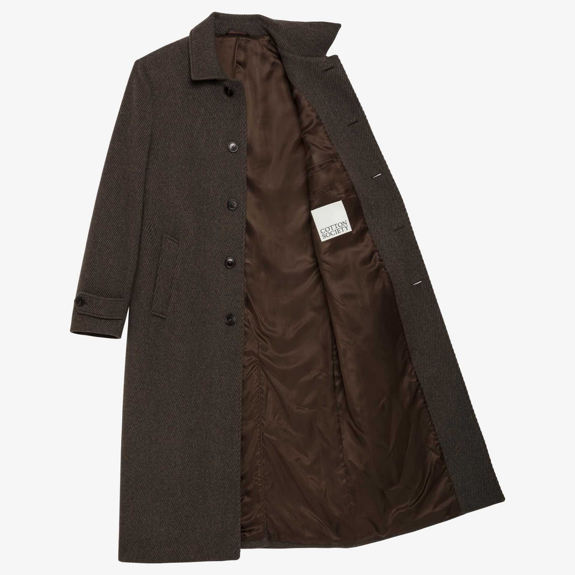 Manteau marron à col chemise