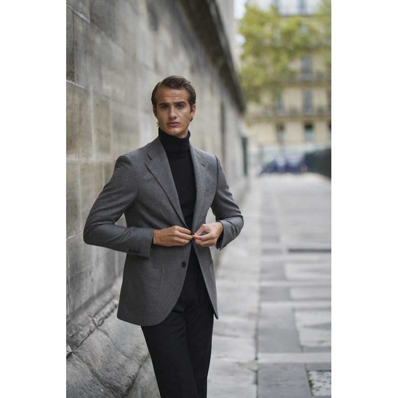 Costume en flanelle gris marron