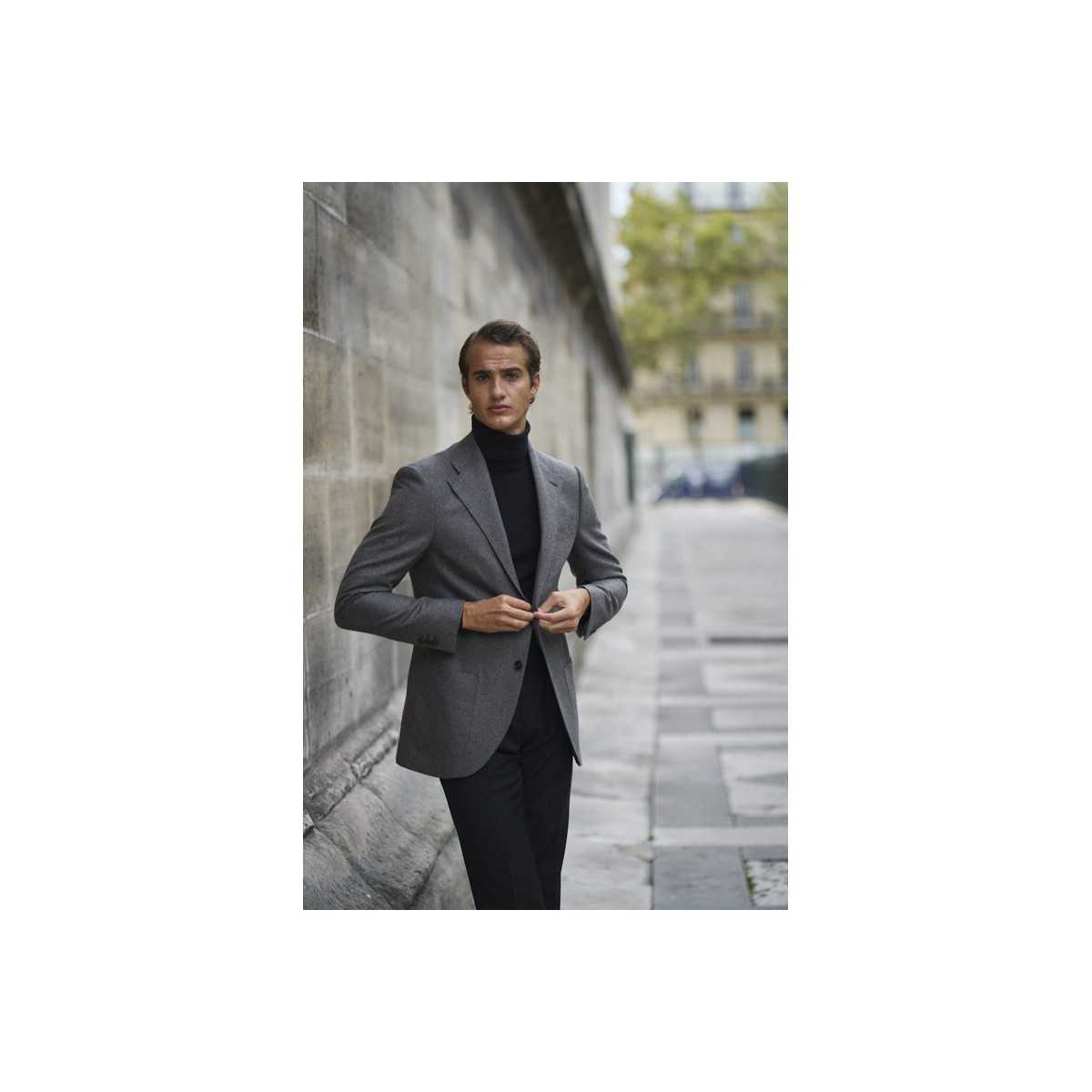 Costume en flanelle gris marron