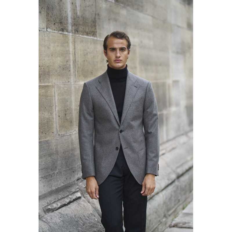 Costume en flanelle gris marron