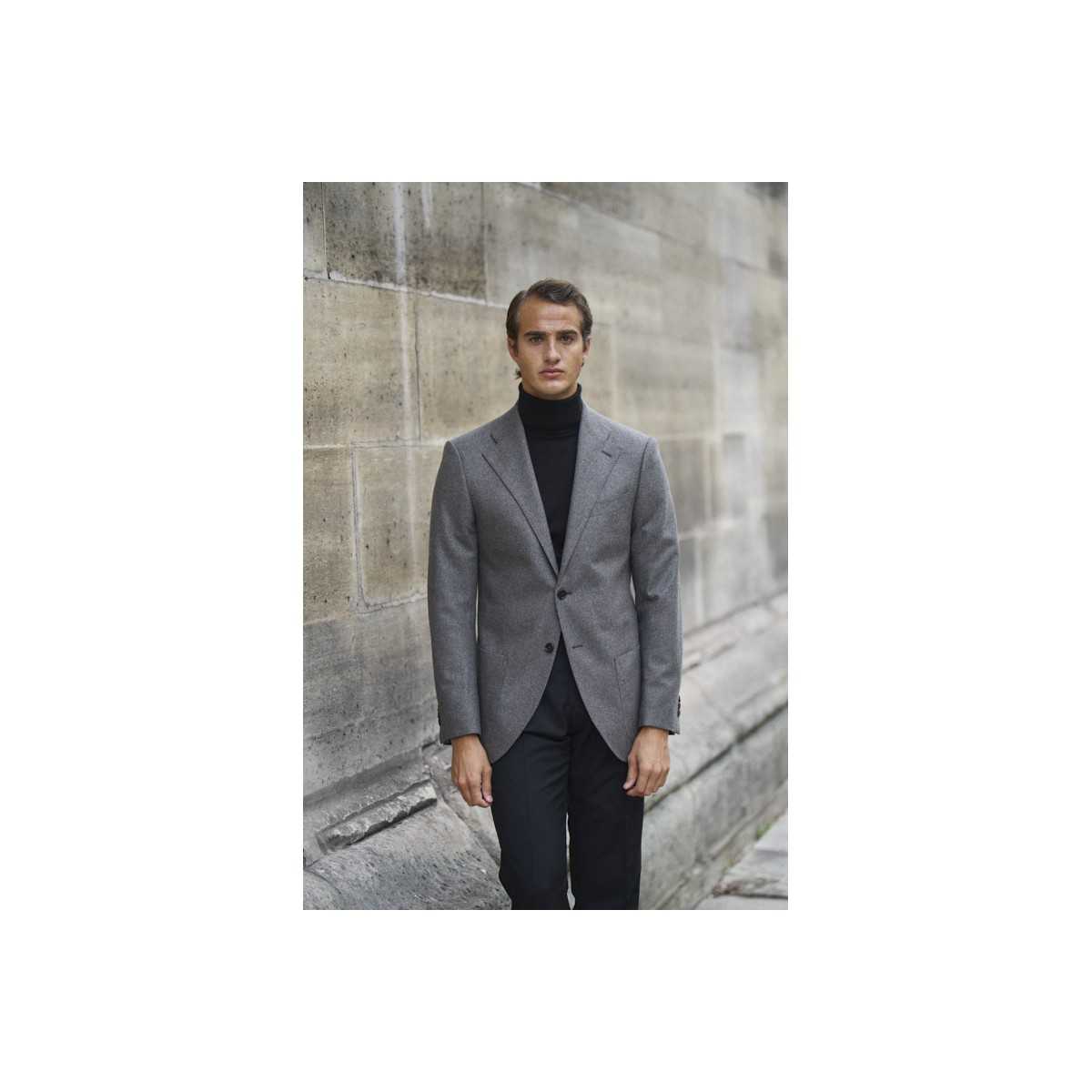 Costume en flanelle gris marron