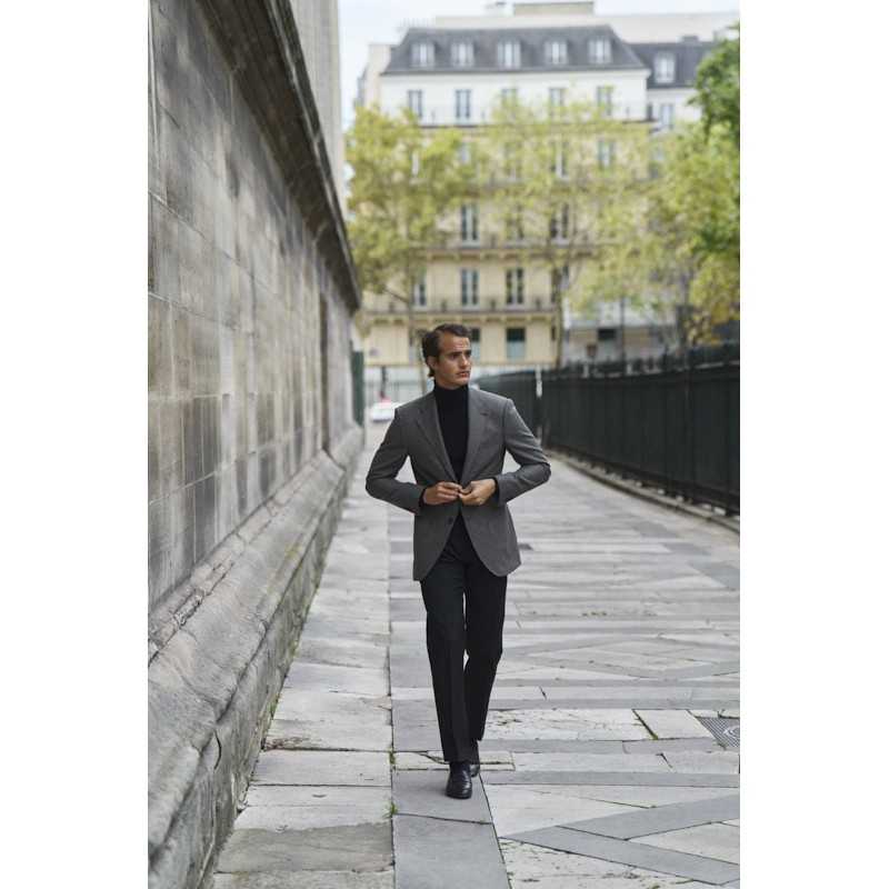 Costume en flanelle gris marron