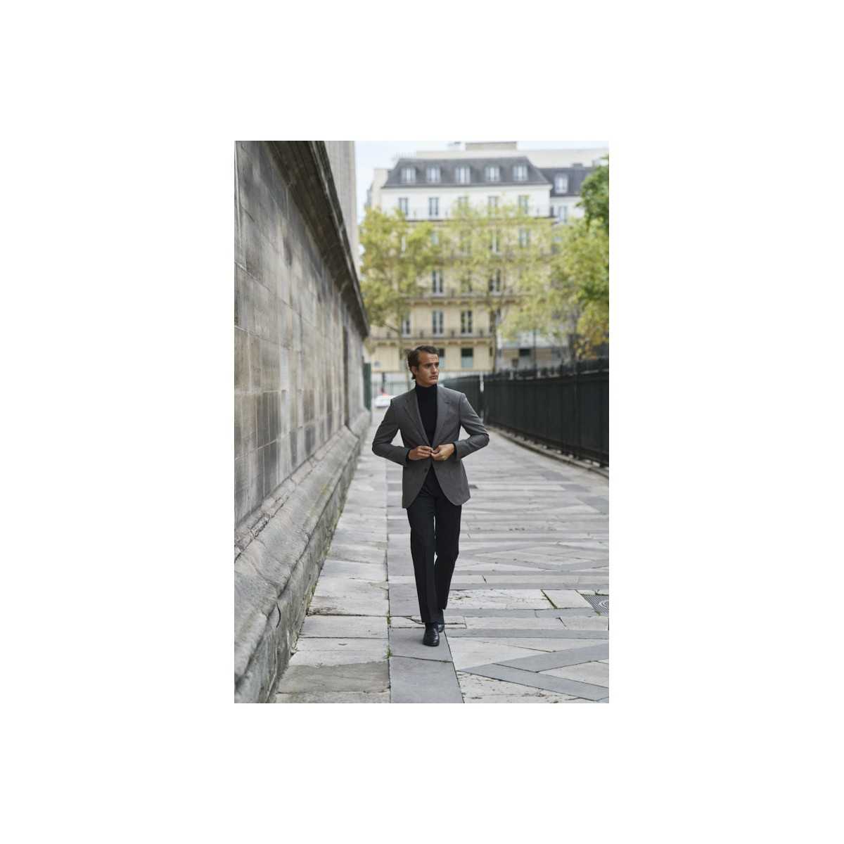 Costume en flanelle gris marron